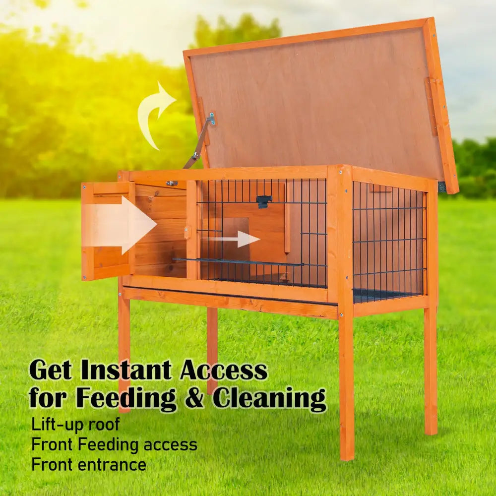 Rabbit Hutch Chicken Coop 91 x 45 x 70cm Free Standing Cage Run Eden - Pet Care > Coops & Hutches > Coop & Hutch