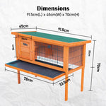 Rabbit Hutch Chicken Coop 91 x 45 x 70cm Free Standing Cage Run Eden - Pet Care > Coops & Hutches > Coop & Hutch