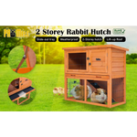 Rabbit Hutch Chicken Coop 92 x 45 x 82cm 2 Storey Cage Run Aria - Pet Care > Coops & Hutches > Coop & Hutch Accessories