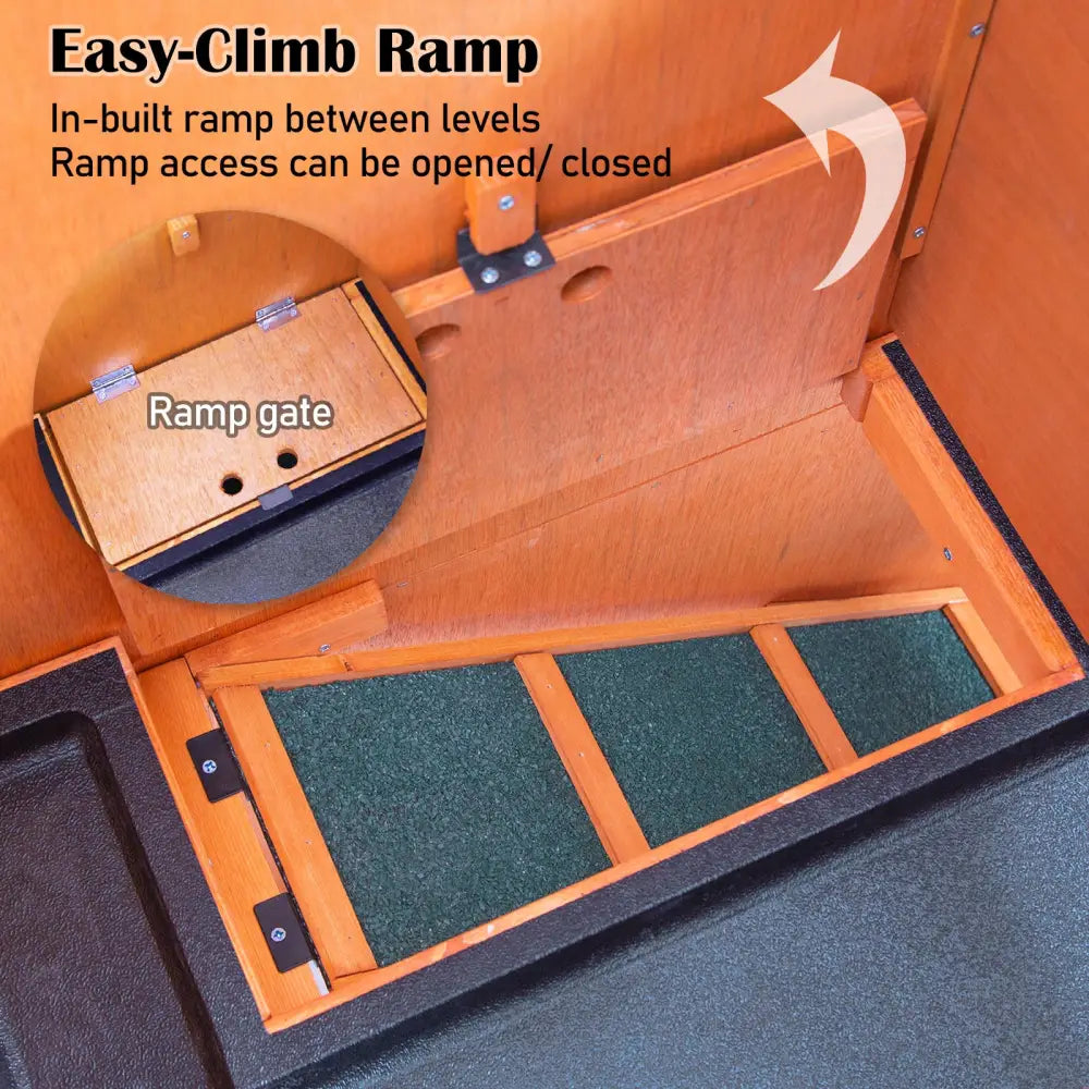 Rabbit Hutch Chicken Coop 92 x 45 x 82cm 2 Storey Cage Run Aria - Pet Care > Coops & Hutches > Coop & Hutch Accessories