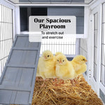 Rabbit Hutch Chicken Coop with Wheels 96.5 x 56 x 90.5cm 2 Storey Pet Cage Run HOPKINS - Pet Care > Coops & Hutches >