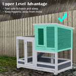 Rabbit Hutch Chicken Coop with Wheels 96.5 x 56 x 90.5cm 2 Storey Pet Cage Run HOPKINS - Pet Care > Coops & Hutches >