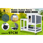Rabbit Hutch Chicken Coop with Wheels 96.5 x 56 x 90.5cm 2 Storey Pet Cage Run THUMPER - Pet Care > Coops & Hutches >