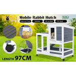 Rabbit Hutch Chicken Coop with Wheels 96.5 x 56 x 90.5cm 2 Storey Pet Cage Run HOPKINS - Pet Care > Coops & Hutches >