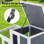 Rabbit Hutch Chicken Coop with Wheels 96.5 x 56 x 90.5cm 2 Storey Pet Cage Run HOPKINS - Pet Care > Coops & Hutches >