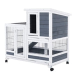 Rabbit Hutch Chicken Coop with Wheels 96.5 x 56 x 90.5cm 2 Storey Pet Cage Run THUMPER - Pet Care > Coops & Hutches >