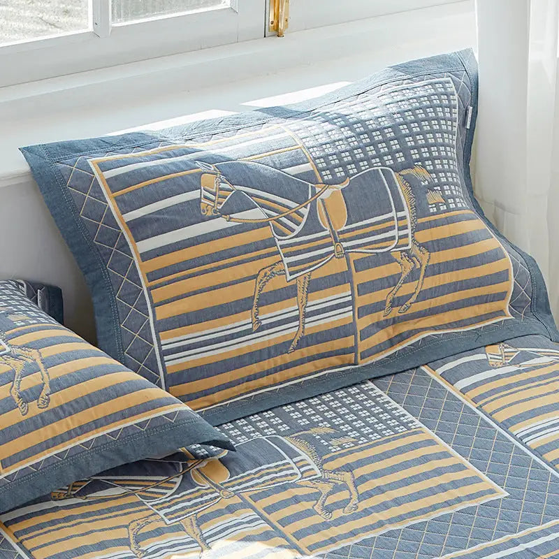 Race Soft Cotton Gauze Pillowcase Set - Breathable Non-slip Extra Large (Pillow Core Not Included)56x80cm - Home &