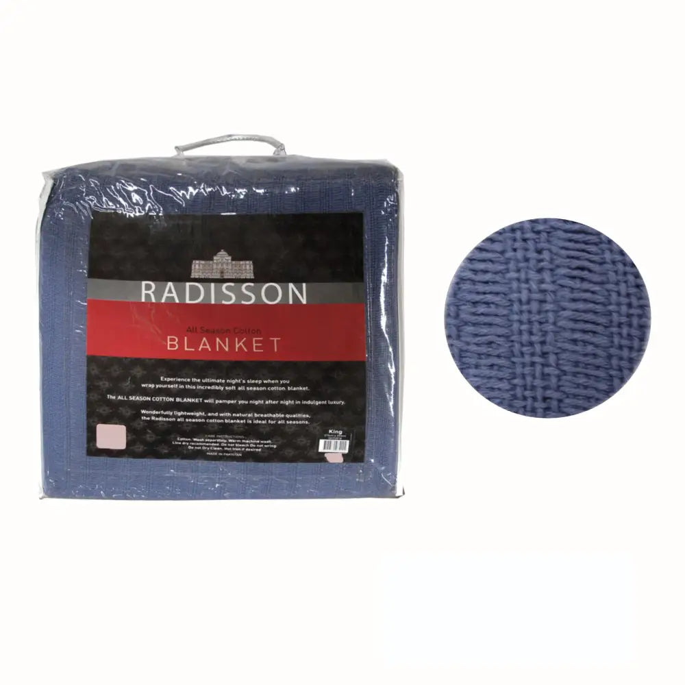 Radisson All Season Cotton Blanket Blue KING - Home & Garden > Bedding
