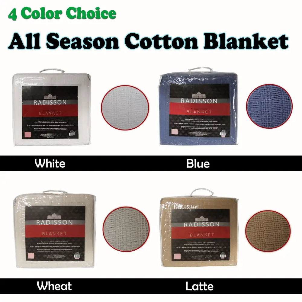 Radisson All Season Cotton Blanket White SINGLE - Home & Garden > Bedding