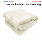 Radisson Polar Bear Luxury Animal Faux Fur Throw Rug 127 x 152 cm - Home & Garden > Bedding
