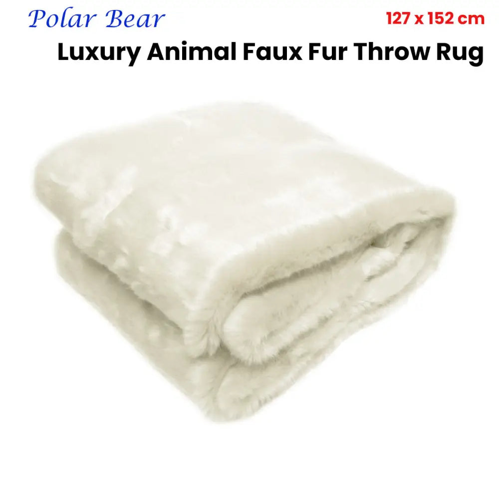Radisson Polar Bear Luxury Animal Faux Fur Throw Rug 127 x 152 cm - Home & Garden > Bedding