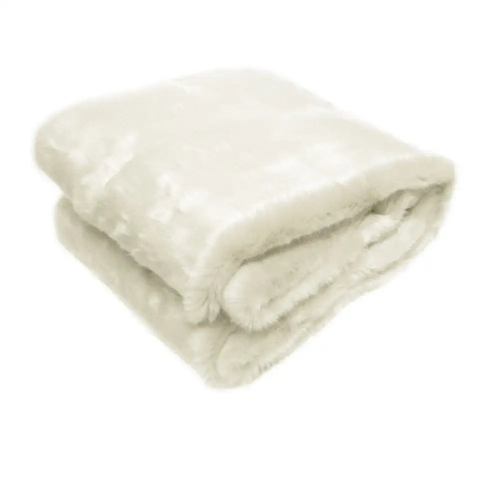 Radisson Polar Bear Luxury Animal Faux Fur Throw Rug 127 x 152 cm - Home & Garden > Bedding