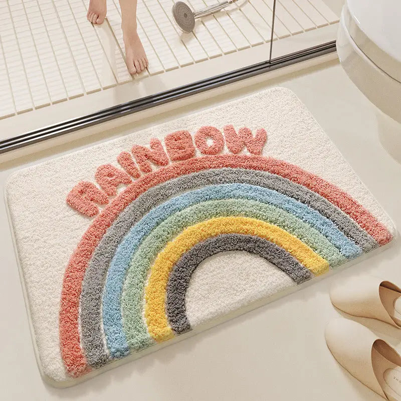 Rainbow Bath Mat - Super Absorbent Non-Slip Bathroom Floor Mat - 40x60cm - Home & Garden > Bathroom Accessories > Bath