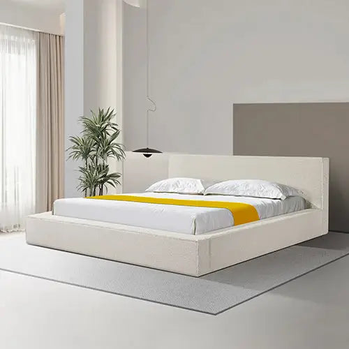 Ralph King Bed Frame Fabric Upholstery in KD slat - Furniture > Bar Stools & Chairs > Arm Chairs & Recliners
