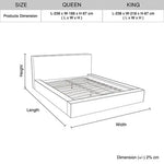 Ralph King Bed Frame Fabric Upholstery in KD slat - Furniture > Bar Stools & Chairs > Arm Chairs & Recliners