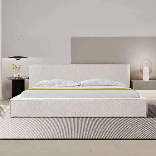 Ralph King Bed Frame Fabric Upholstery in KD slat - Furniture > Bar Stools & Chairs > Arm Chairs & Recliners
