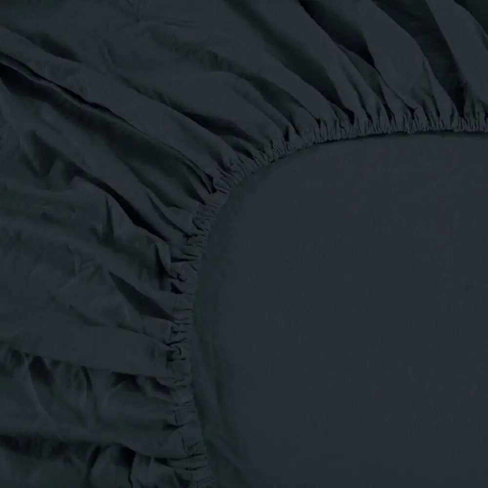 Ramesses 1000TC Linen Bamboo Fitted Sheet Combo Set Charcoal Queen - Home & Garden > Bedding > Bed Sheets