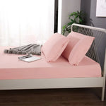 Ramesses 1000TC Linen Bamboo Fitted Sheet Combo Set Dusty Pink Queen - Home & Garden > Bedding > Bed Sheets