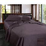 Ramesses 1450TC Egyptian Cotton Sateen Sheet Set Eggplant King - Home & Garden > Bedding