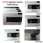 Ramesses 475TC Egyptian Cotton Fitted Sheet Queen Silver - Home & Garden > Bedding