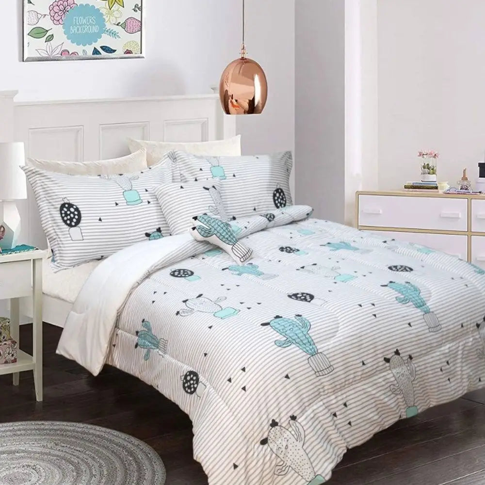 Ramesses 5 Piece Kids Comforter Set Cactus Double - Home & Garden > Bedding