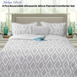 Ramesses Alena Silver 4 Pcs Ultrasonic Comforter Set Queen - Home & Garden > Bedding > Bed Sheets