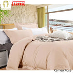 Ramesses Bamboo Cotton Quilt Cover Set Cameo Rose Queen - Home & Garden > Bedding