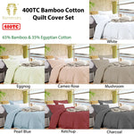 Ramesses Bamboo Cotton Quilt Cover Set Pearl Blue Queen - Home & Garden > Bedding