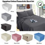 Ramesses Egyptian Cotton Flannel Sheet Set Charcoal Single - Home & Garden > Bedding