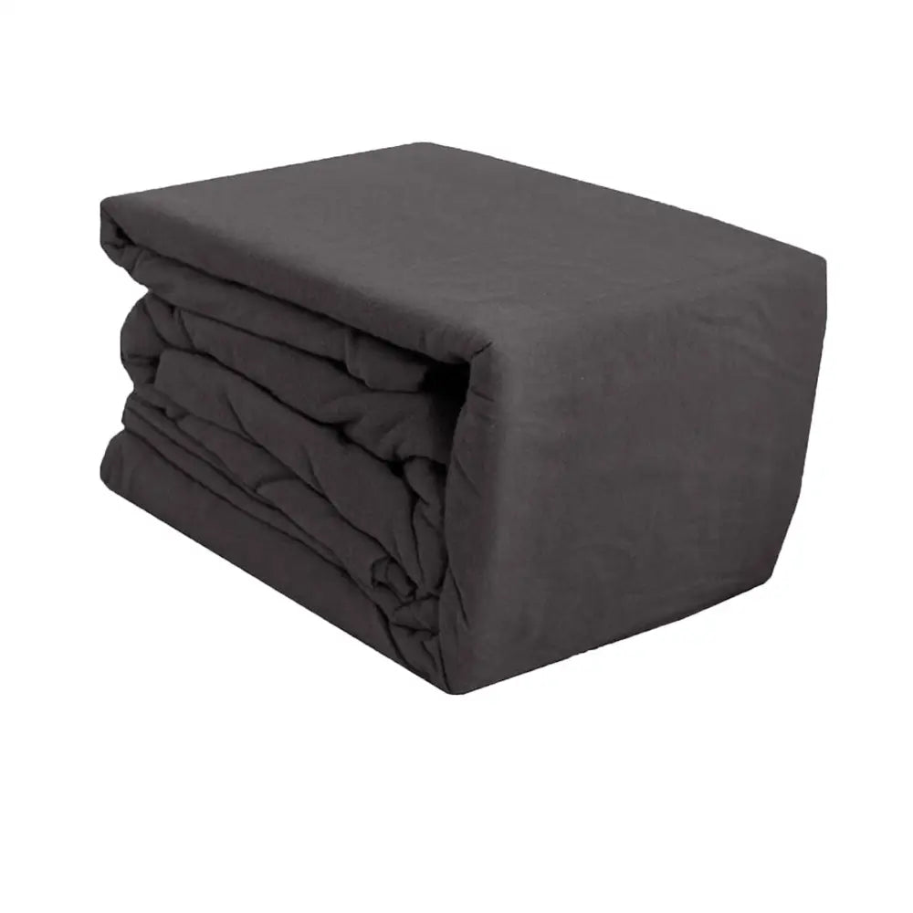 Ramesses Egyptian Cotton Flannel Sheet Set Charcoal Single - Home & Garden > Bedding