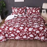 Ramesses Spring Red 3 Pcs Bamboo Blend Ultrosonic Reversible Comforter Set King - Home & Garden > Bedding > Bed Sheets