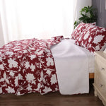 Ramesses Spring Red 3 Pcs Bamboo Blend Ultrosonic Reversible Comforter Set King - Home & Garden > Bedding > Bed Sheets
