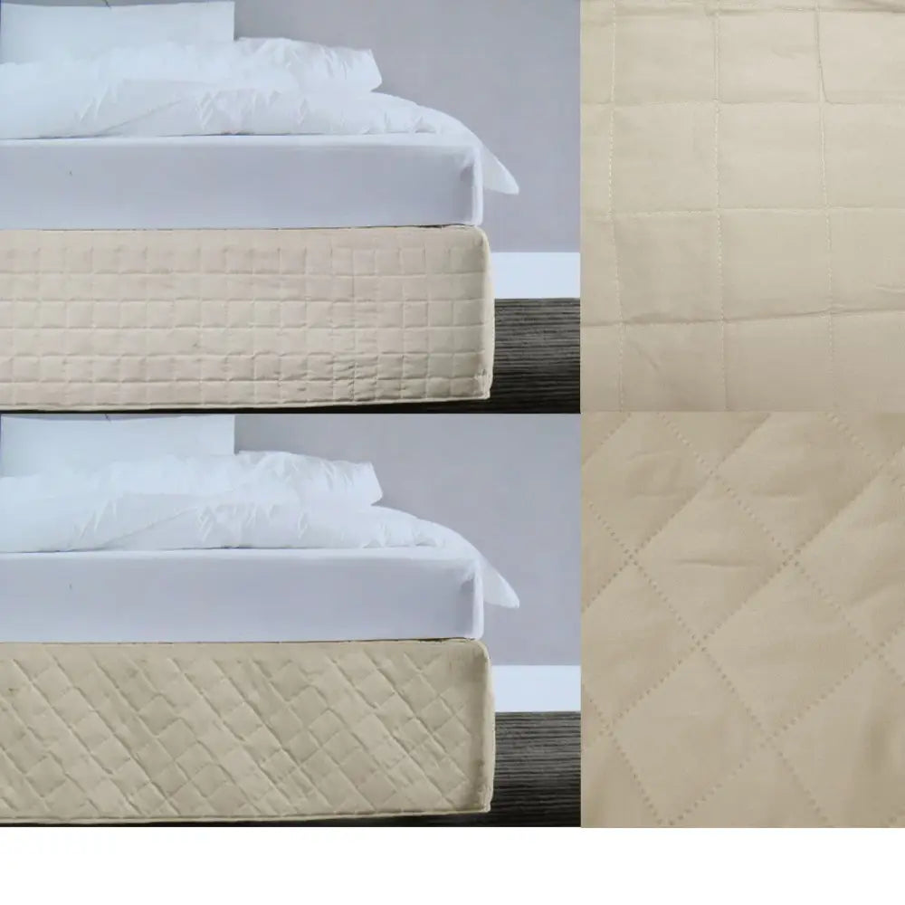Random Pattern Quilted Valance Linen Queen - Home & Garden > Decor