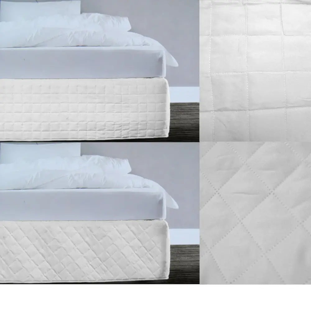 Random Pattern Quilted Valance White Queen - Home & Garden > Decor
