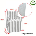 Rans Alfresco 100% Cotton Director Chair Cover - Striped Silver - Home & Garden > Decor