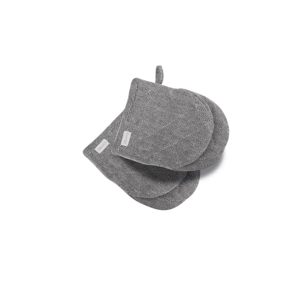 Rans Herringbone Black Cotton Set of 2 Oven Mini Gloves - Home & Garden > Kitchenware