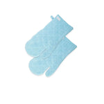 Rans Herringbone Blue Cotton Set of 2 Oven Gloves - Home & Garden > Kitchenware