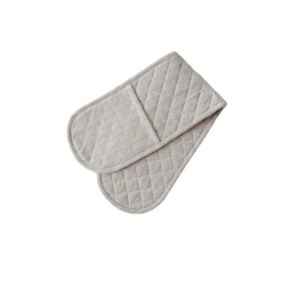Rans Herringbone Charcoal Cotton Double Oven Mitt - Home & Garden > Kitchenware