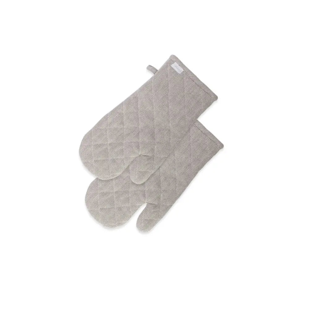 Rans Herringbone Charcoal Cotton Set of 2 Oven Gloves - Home & Garden > Kitchenware