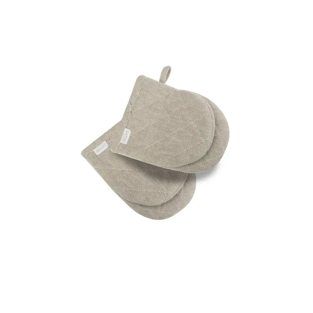 Rans Herringbone Charcoal Cotton Set of 2 Oven Mini Gloves - Home & Garden > Kitchenware