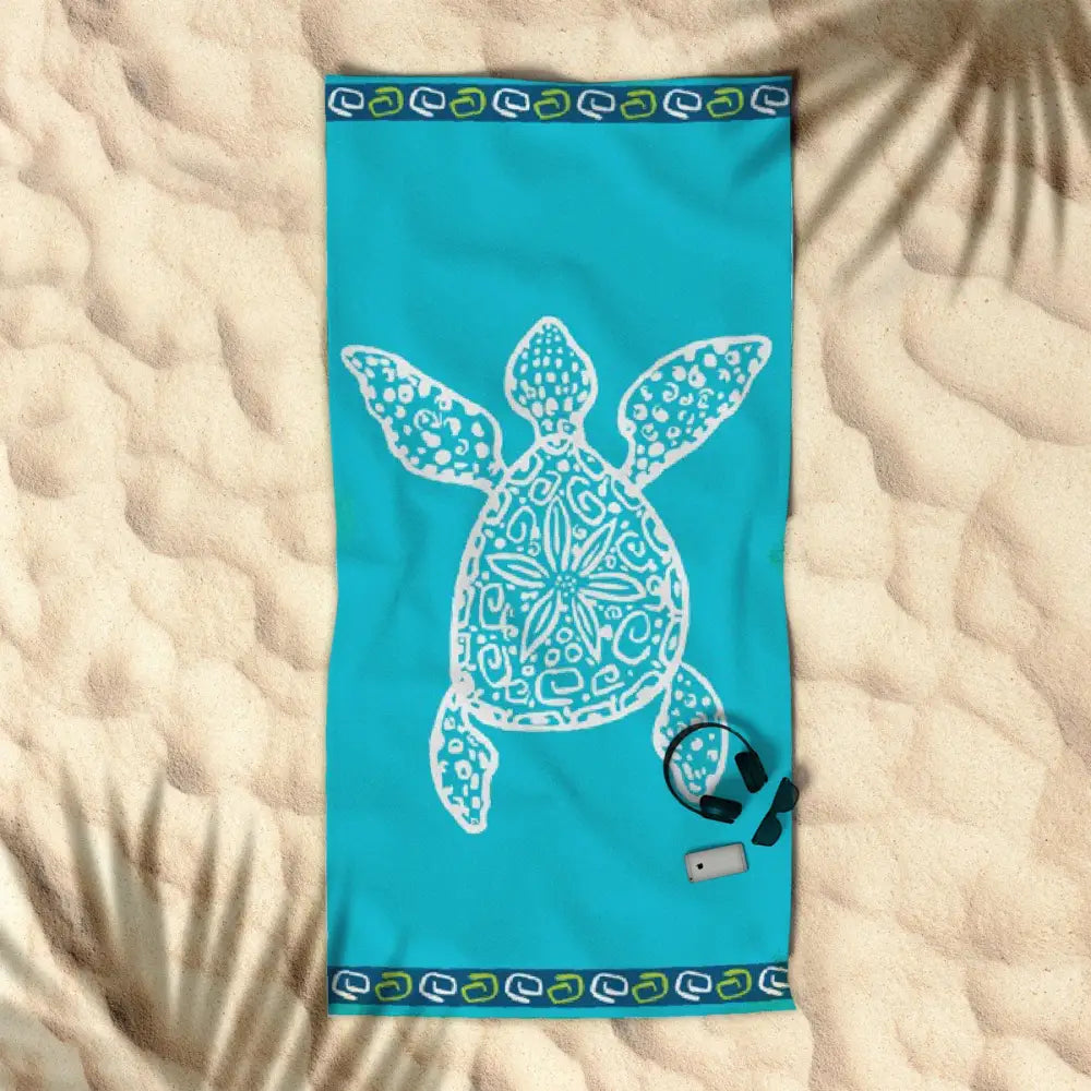Rans Premium Cotton Jacquard Beach Towel Turtle - Home & Garden > Bathroom Accessories