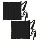 Rans Set of 2 Alfresco Cotton Chair Pads 40x40 cm - Plain Black - Home & Garden > Decor