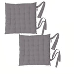 Rans Set of 2 Alfresco Cotton Chair Pads 40x40 cm - Plain Charcoal - Home & Garden > Decor