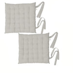 Rans Set of 2 Alfresco Cotton Chair Pads 40x40 cm - Plain Silver - Home & Garden > Decor