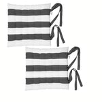 Rans Set of 2 Alfresco Cotton Chair Pads 40x40 cm - Striped Black (Charcoal) - Home & Garden > Decor