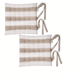 Rans Set of 2 Alfresco Cotton Chair Pads 40x40 cm - Striped Bleach Sand - Home & Garden > Decor