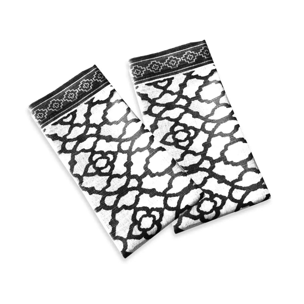 Rans Set of 2 Cotton Vintage Napkins - Black - Home & Garden > Kitchenware