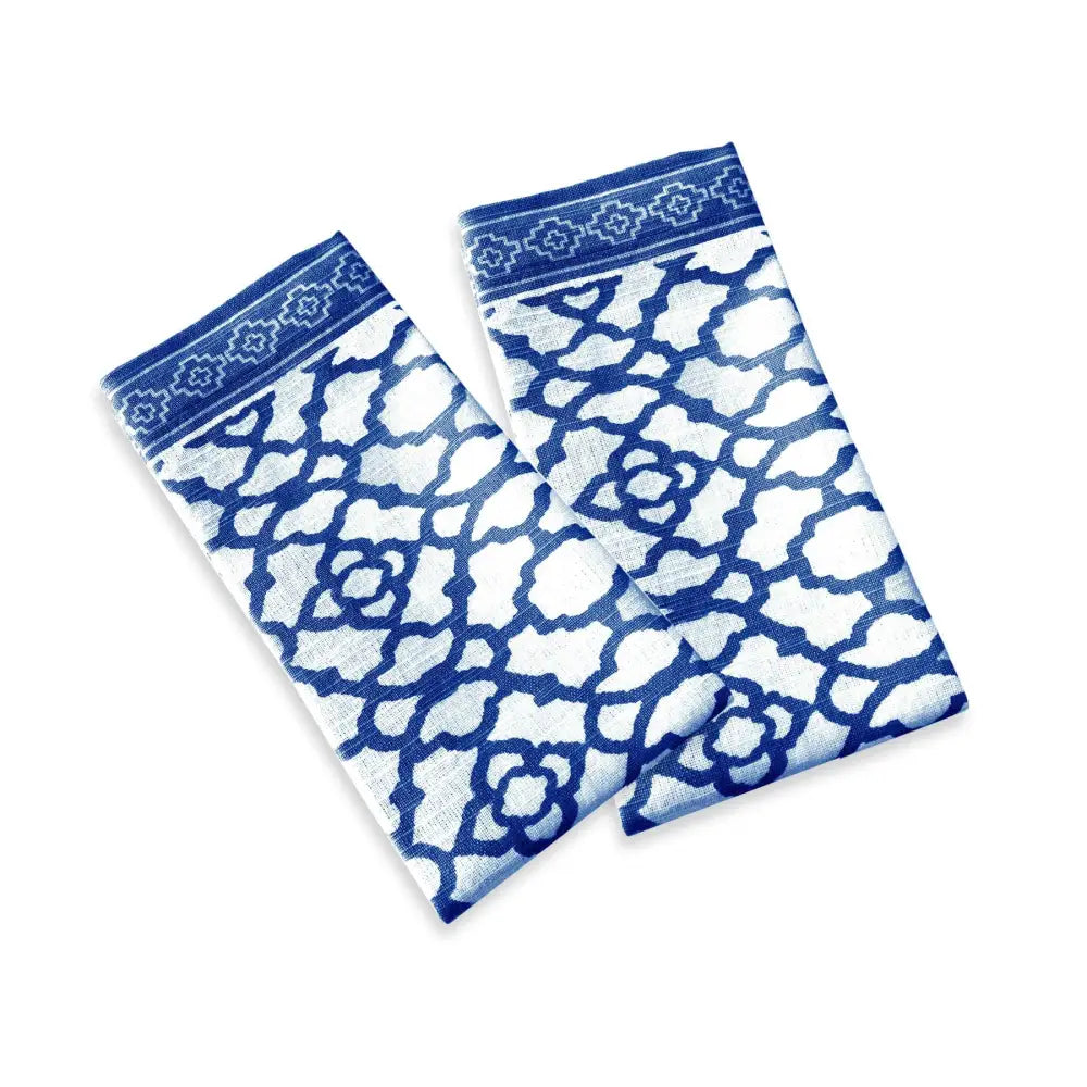 Rans Set of 2 Cotton Vintage Napkins - Indigo - Home & Garden > Kitchenware