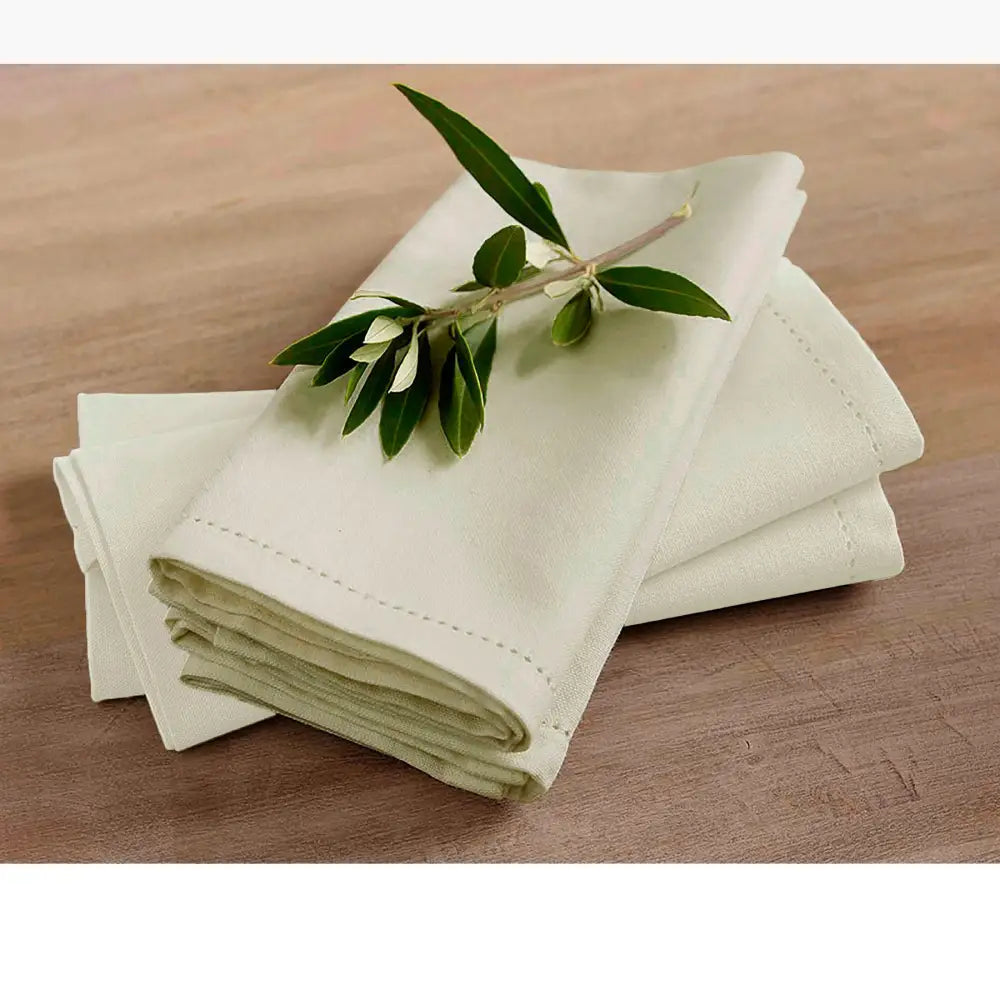 Rans Set of 4 Cotton Hemstitch Napkins - Beige - Home & Garden > Kitchenware