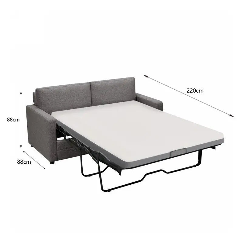 RAY 2 Seater Sofa bed with Separate Foam Mattress- Dark grey - Furniture > Sofas